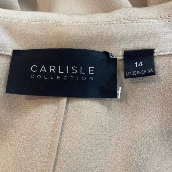 Carlisle Collection Notch Lapels Patch-Pocket Gold Oversized Blazer& Pantsuit 14 - Picture 6 of 12